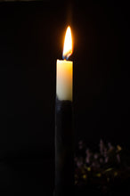 Load image into Gallery viewer, White and black beeswax candle

